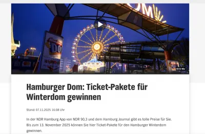 Gewinnspiel: Ticket-Pakete für den Hamburger Winterdom 2025 - NDR 2